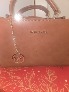 Michael Kors Women's Tan Leather Satchel Bag
